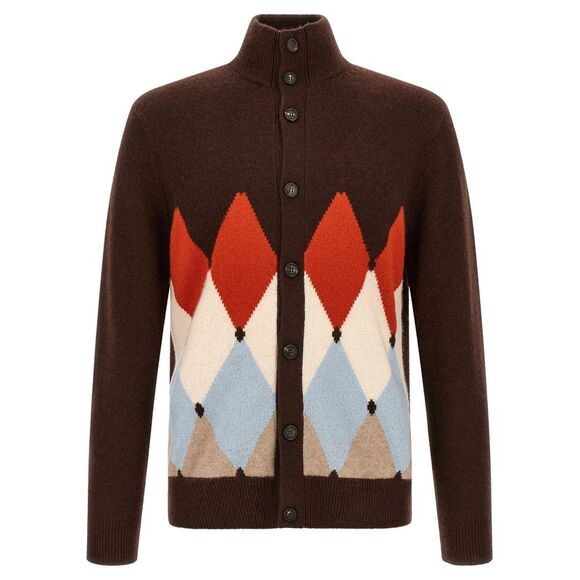 BALLANTYNE Other - Ballantyne Men 'Classic Diamond' Diamond Intarsia Cardigan